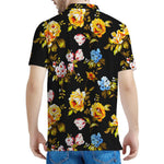 Vintage Floral Flower Pattern Print Men's Polo Shirt