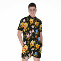 Vintage Floral Flower Pattern Print Men's Romper