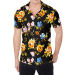 Vintage Floral Flower Pattern Print Men's Shirt