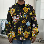 Vintage Floral Flower Pattern Print Men's Shirt Jacket