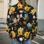 Vintage Floral Flower Pattern Print Men's Shirt Jacket