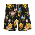 Vintage Floral Flower Pattern Print Men's Athletic Shorts