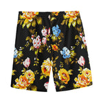Vintage Floral Flower Pattern Print Men's Sports Shorts