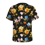 Vintage Floral Flower Pattern Print Men's Sports T-Shirt