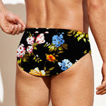 Vintage Floral Flower Pattern Print Men's Swim Briefs