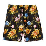 Vintage Floral Flower Pattern Print Men's Swim Trunks