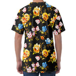 Vintage Floral Flower Pattern Print Men's Velvet T-Shirt