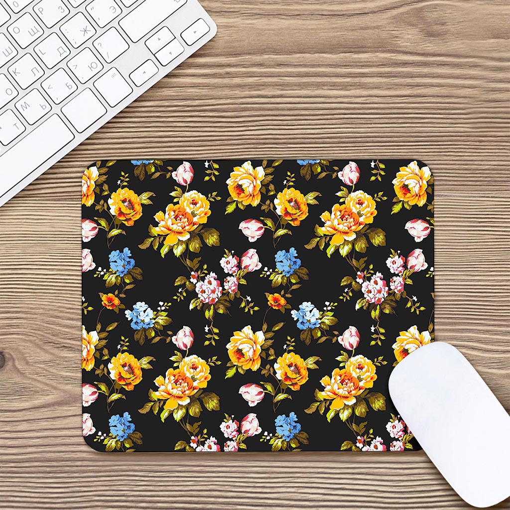 Vintage Floral Flower Pattern Print Mouse Pad