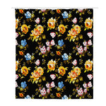 Vintage Floral Flower Pattern Print Polyester Shower Curtain