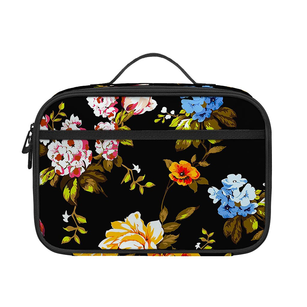 Vintage Floral Flower Pattern Print Portable Lunch Bag