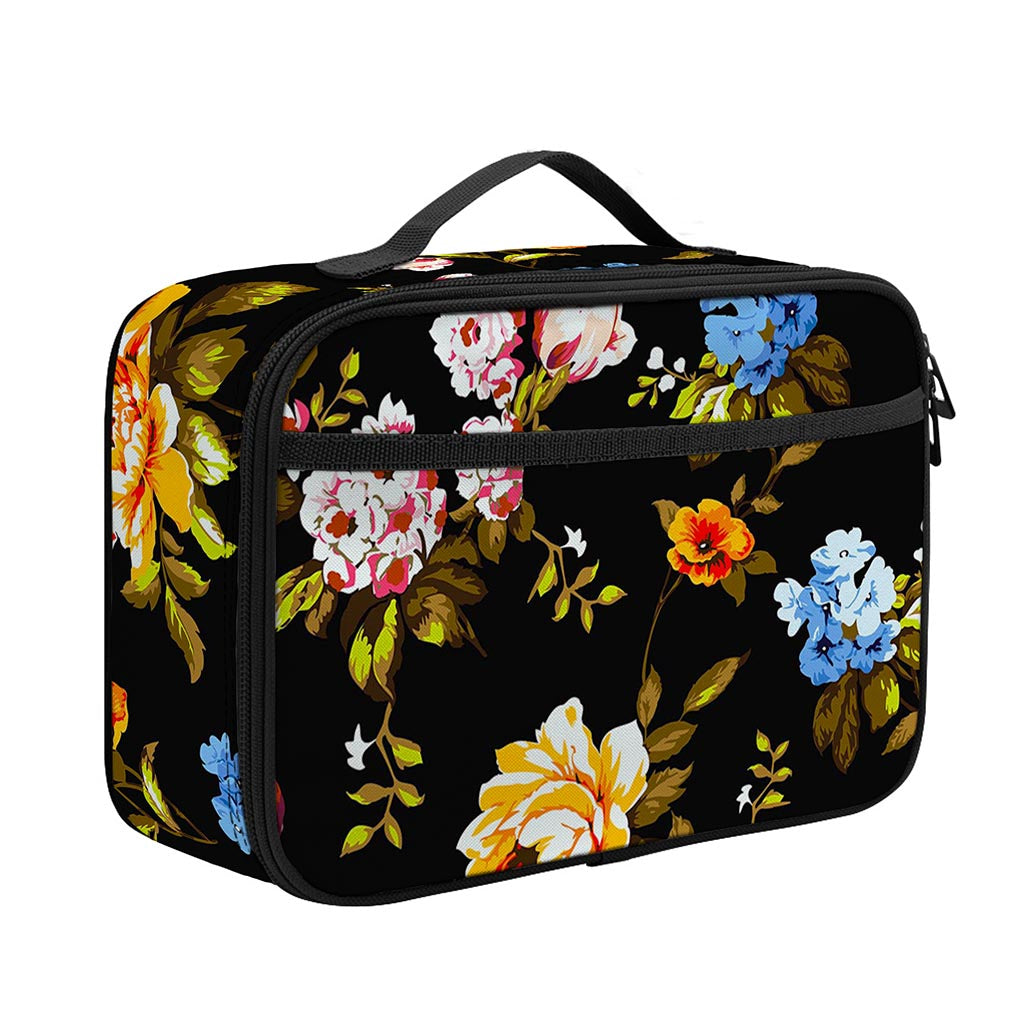 Vintage Floral Flower Pattern Print Portable Lunch Bag