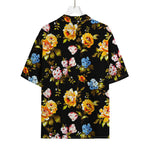 Vintage Floral Flower Pattern Print Rayon Hawaiian Shirt