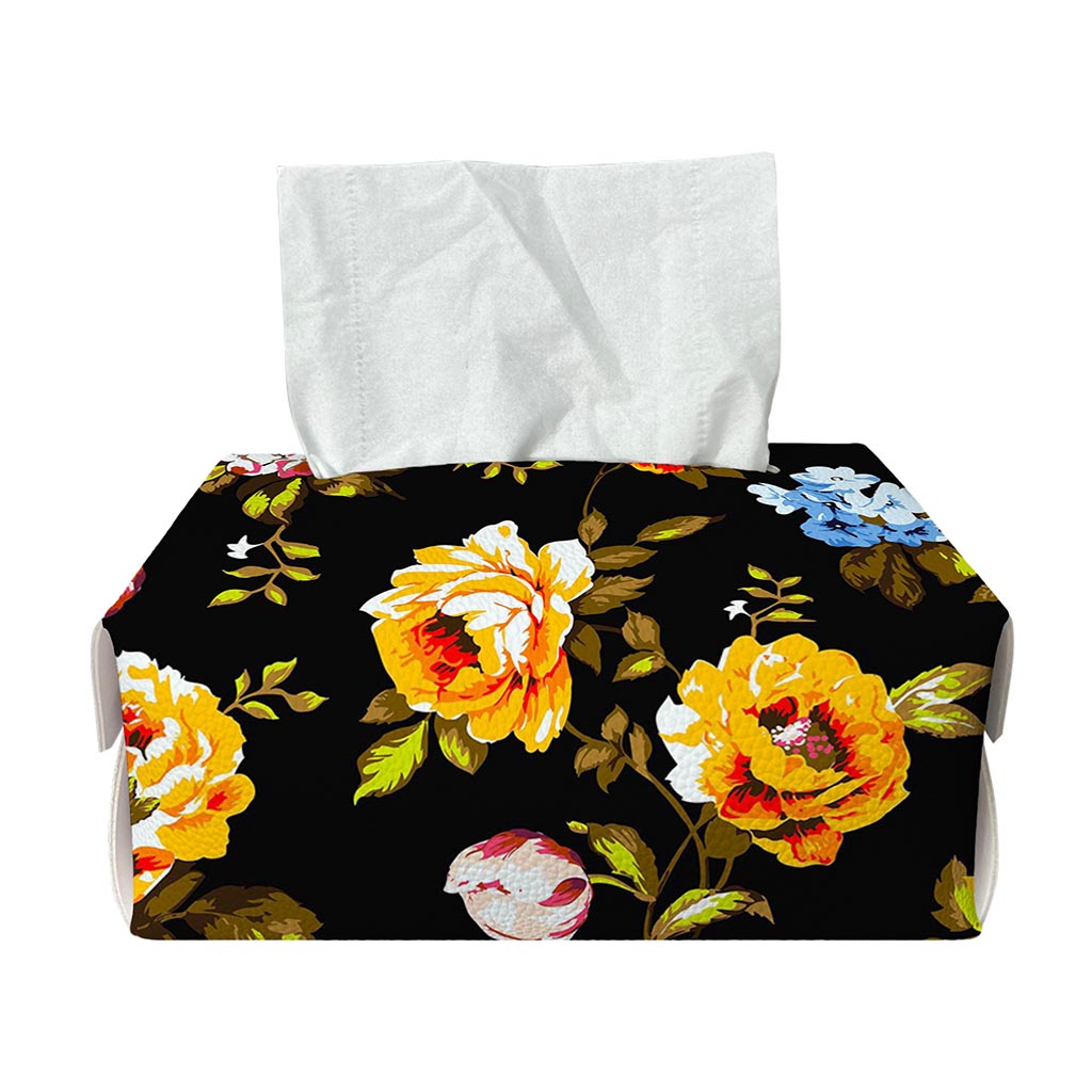 Vintage Floral Flower Pattern Print Rectangle Tissue Box Cover