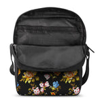 Vintage Floral Flower Pattern Print Rectangular Crossbody Bag