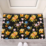 Vintage Floral Flower Pattern Print Rubber Doormat