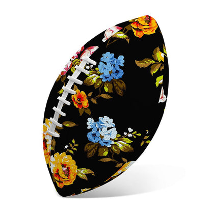Vintage Floral Flower Pattern Print Rugby Ball
