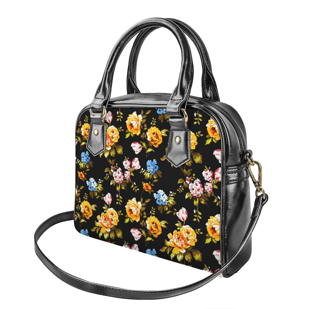 Vintage Floral Flower Pattern Print Shoulder Handbag