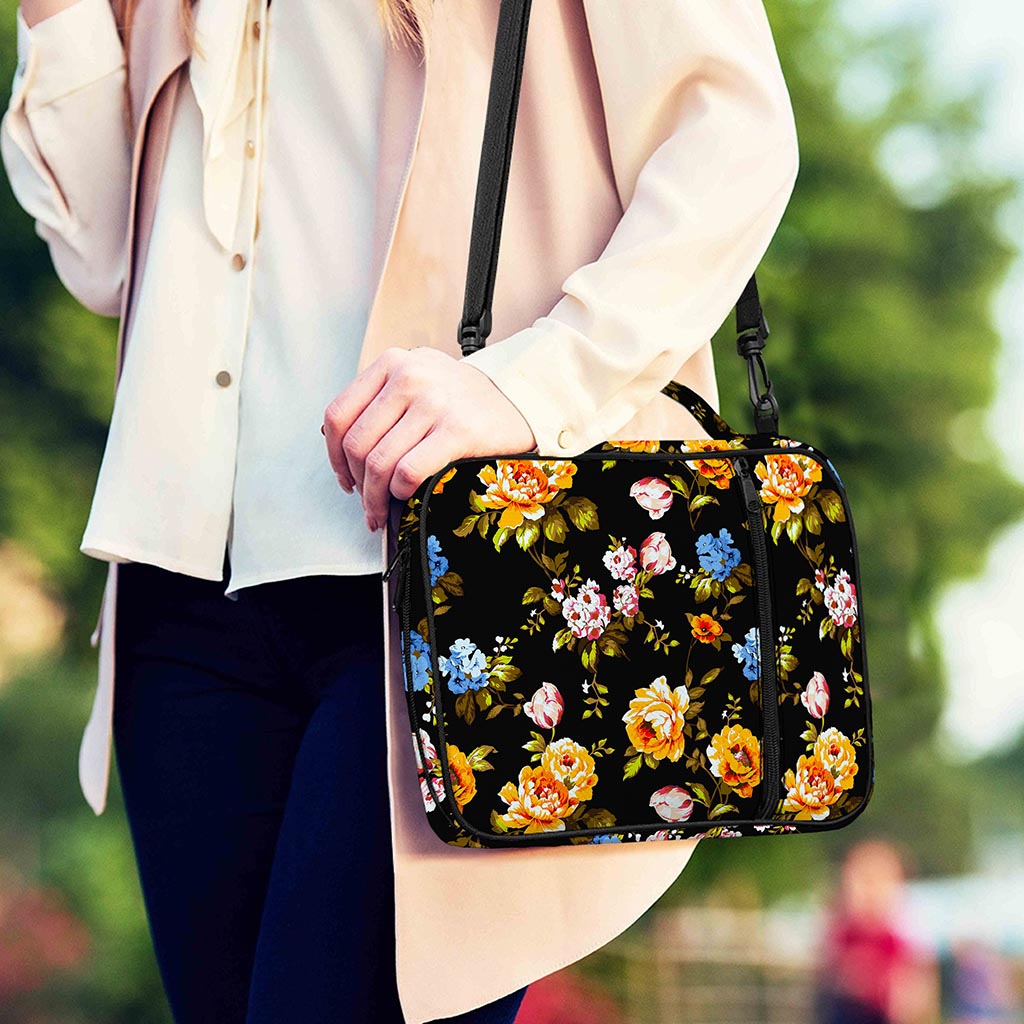 Vintage Floral Flower Pattern Print Shoulder Strap Bible Bag