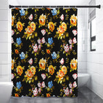 Vintage Floral Flower Pattern Print Shower Curtain