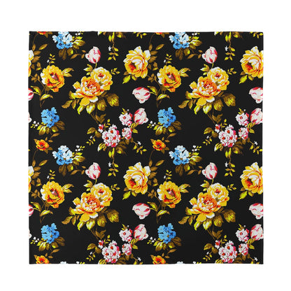 Vintage Floral Flower Pattern Print Silk Bandana