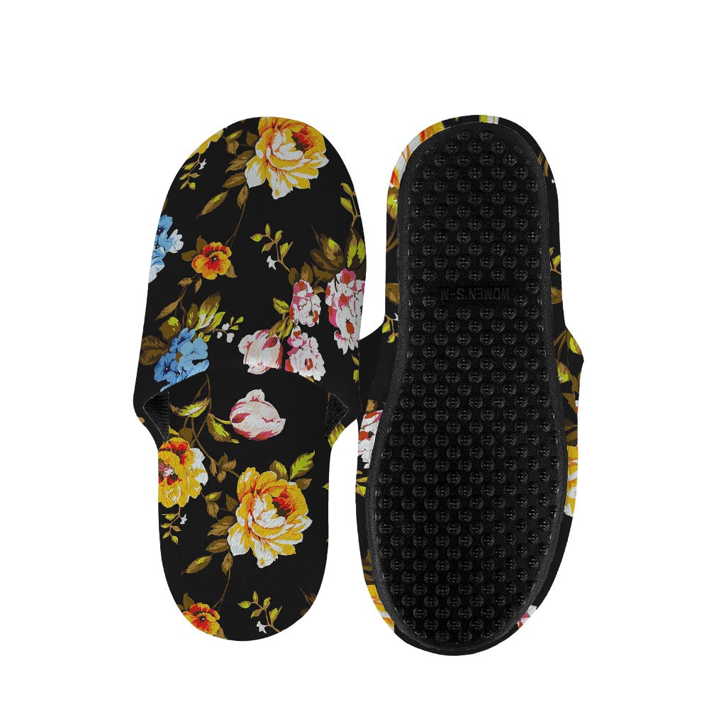 Vintage Floral Flower Pattern Print Slippers