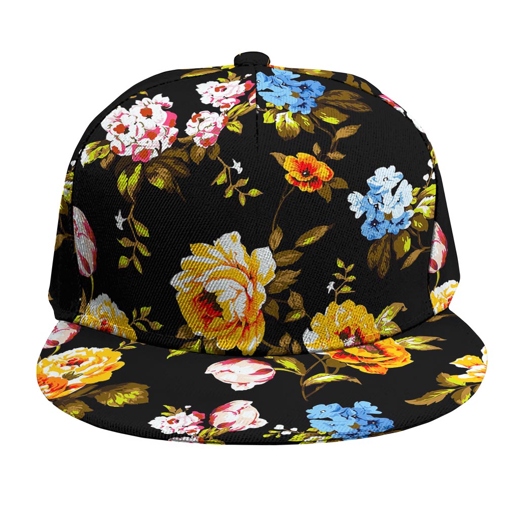 Vintage Floral Flower Pattern Print Snapback Cap
