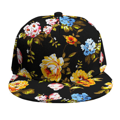 Vintage Floral Flower Pattern Print Snapback Cap