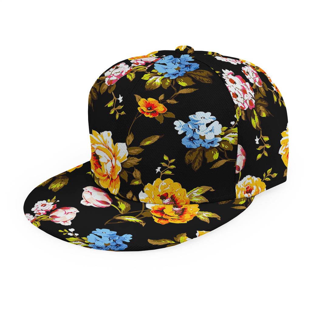 Vintage Floral Flower Pattern Print Snapback Cap