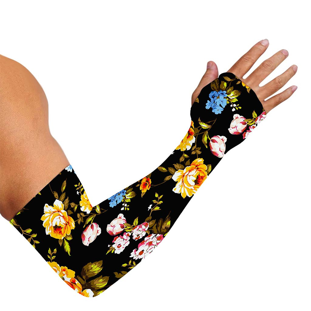 Vintage Floral Flower Pattern Print Sun Protection Arm Sleeves