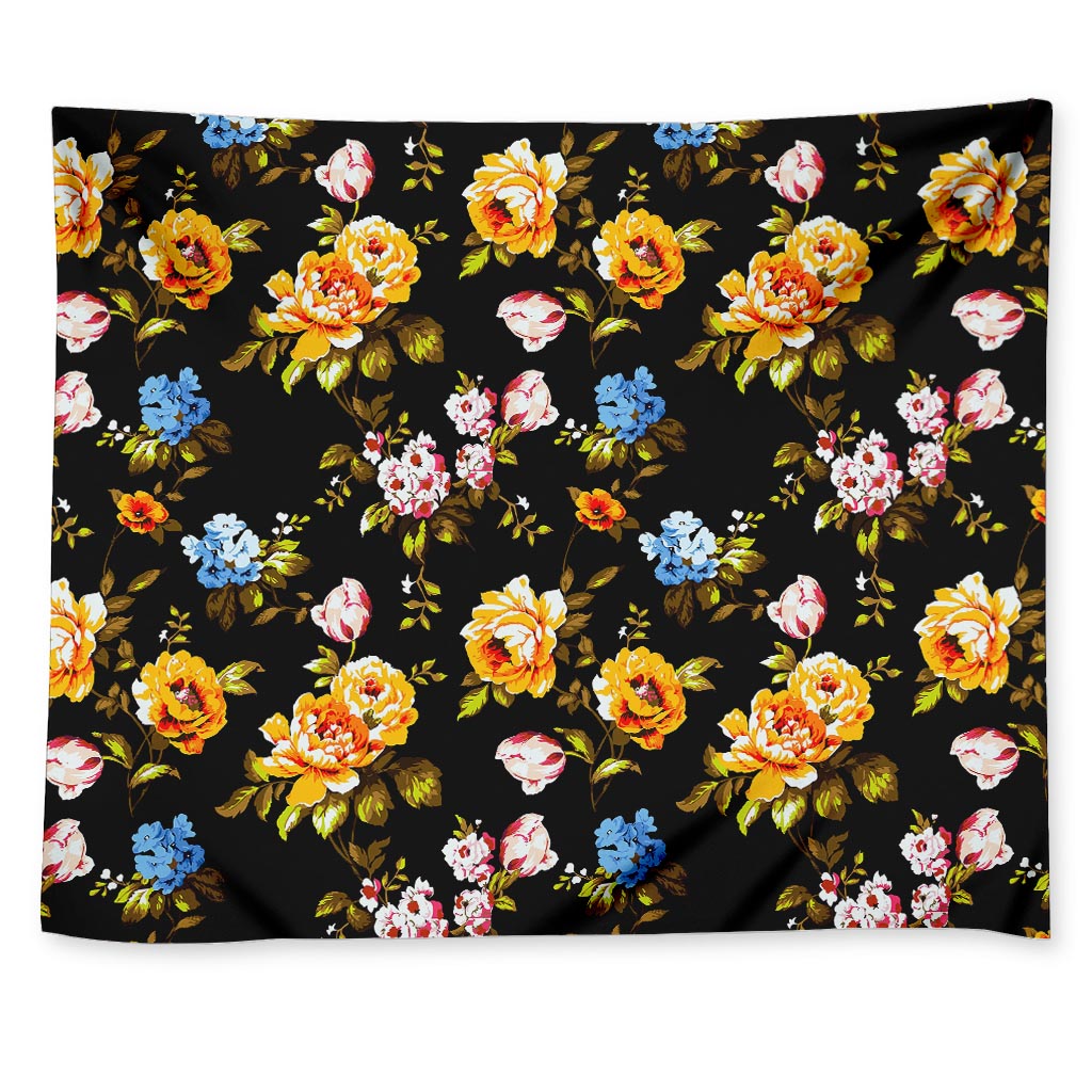 Vintage Floral Flower Pattern Print Tapestry
