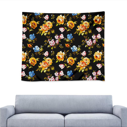 Vintage Floral Flower Pattern Print Tapestry