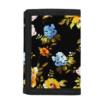 Vintage Floral Flower Pattern Print Trifold Wallet