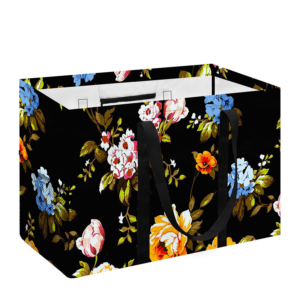 Vintage Floral Flower Pattern Print Utility Tote Bag