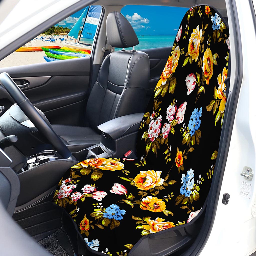 Vintage Floral Flower Pattern Print Waterproof Car Seat Cover