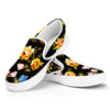 Vintage Floral Flower Pattern Print White Slip On Sneakers