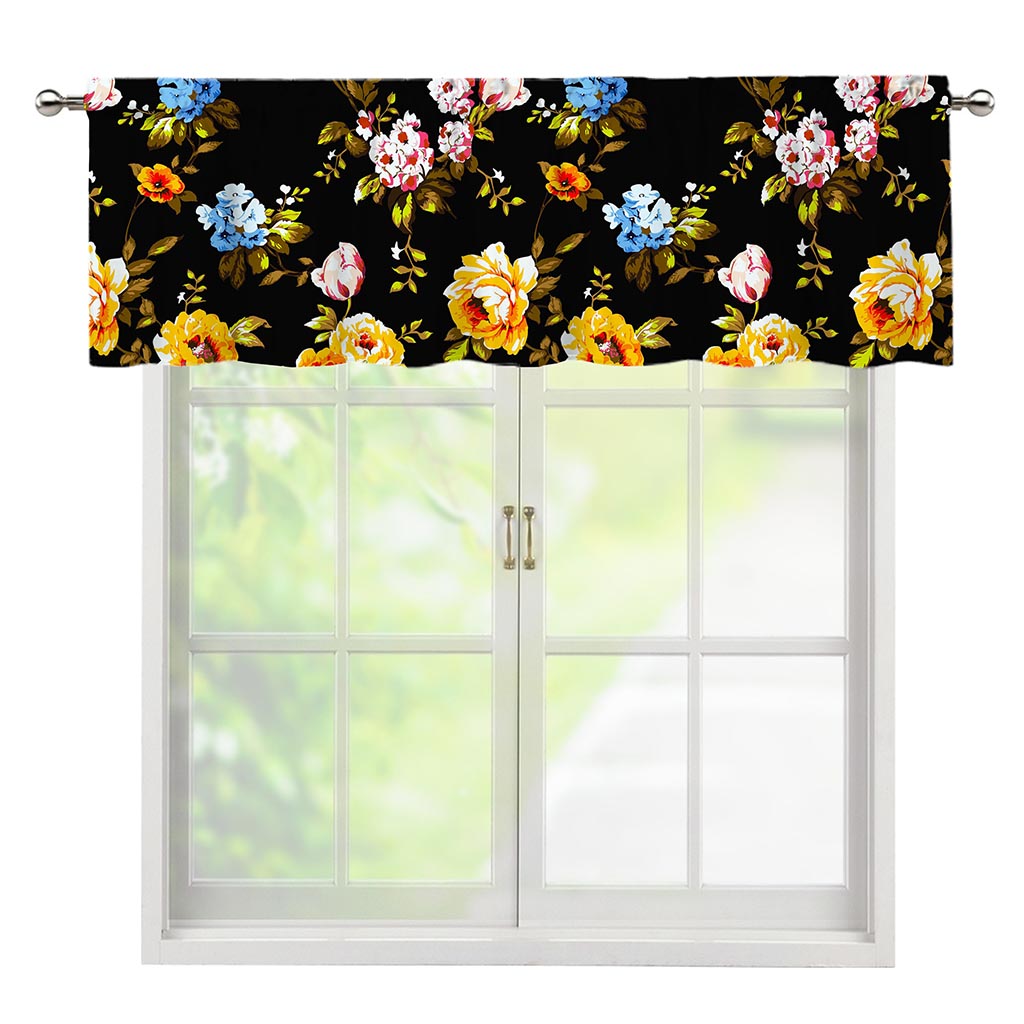 Vintage Floral Flower Pattern Print Window Valance