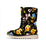 Vintage Floral Flower Pattern Print Winter Boots