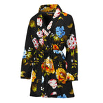 Vintage Floral Flower Pattern Print Women's Bathrobe