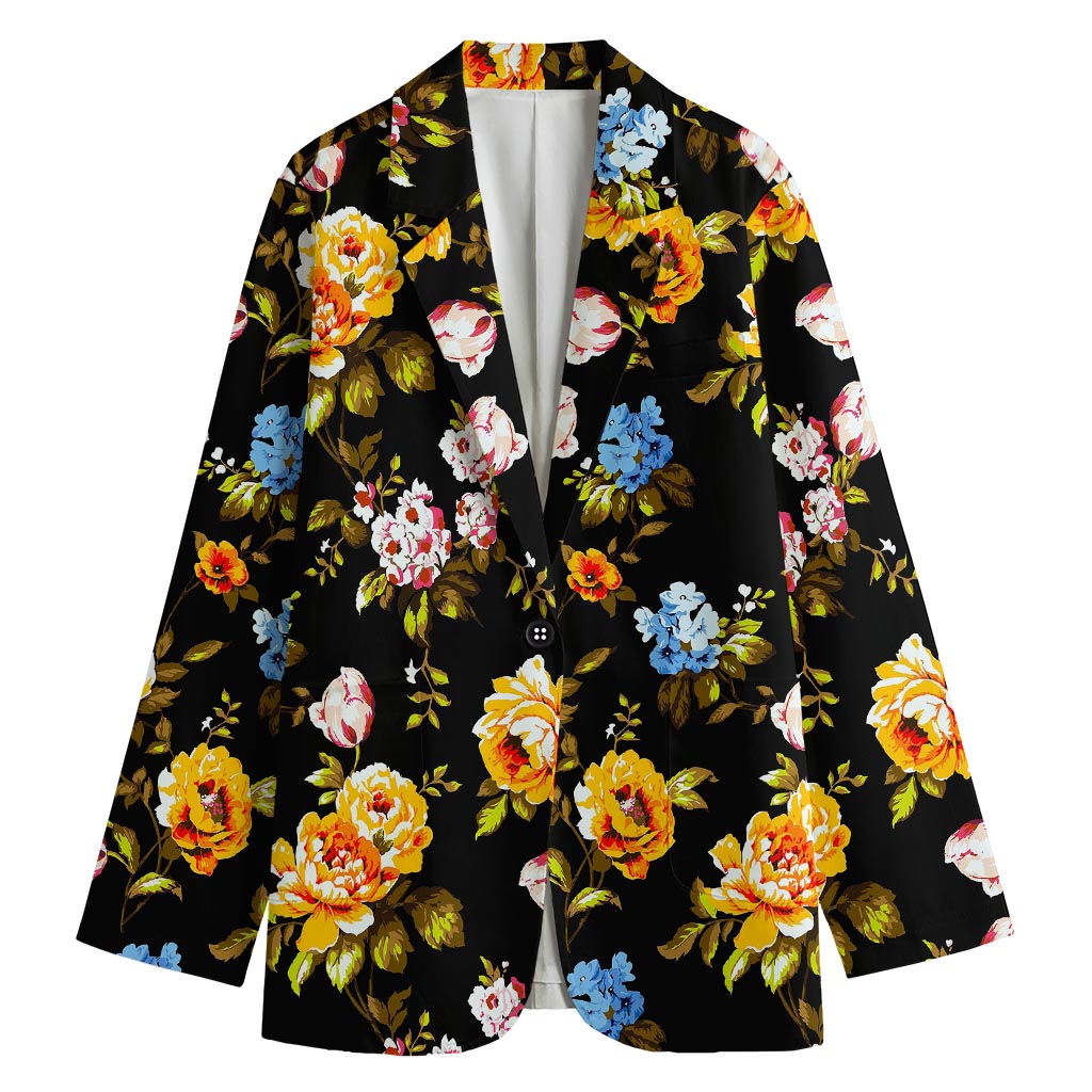 Vintage Floral Flower Pattern Print Women's Blazer