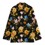 Vintage Floral Flower Pattern Print Women's Cotton Blazer