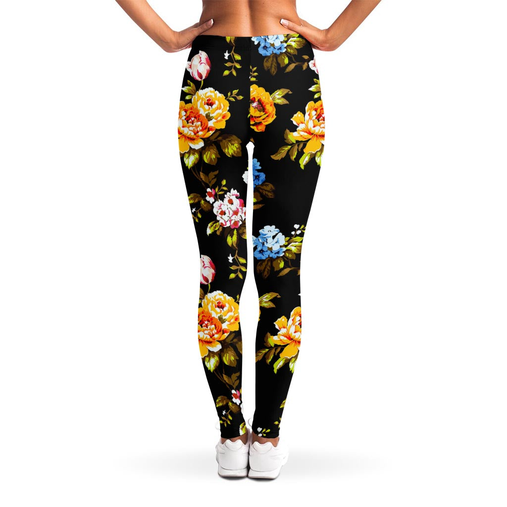 Vintage Floral Flower Pattern Print Women's Leggings