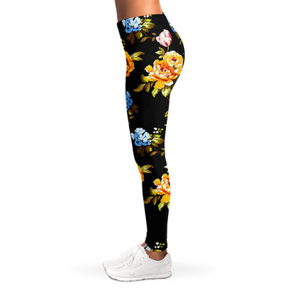 Vintage Floral Flower Pattern Print Women's Leggings