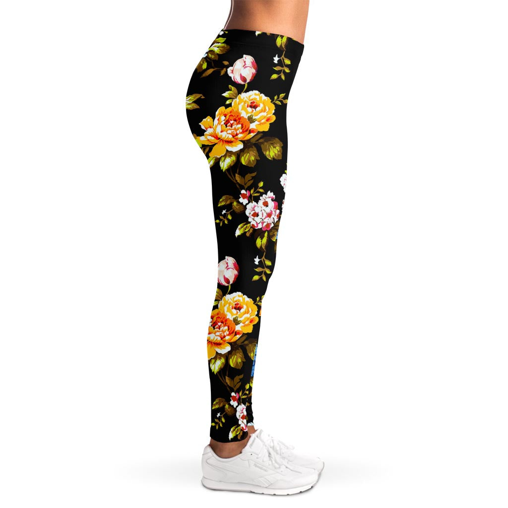 Vintage Floral Flower Pattern Print Women's Leggings