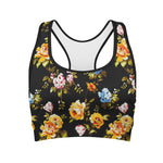 Vintage Floral Flower Pattern Print Women's Sports Bra