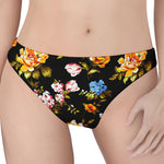 Vintage Floral Flower Pattern Print Women's Thong
