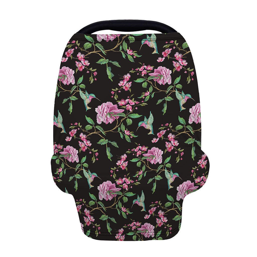 Vintage Floral Hummingbird Print Baby Seat Cover