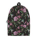 Vintage Floral Hummingbird Print Backpack