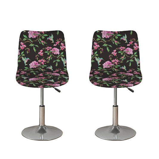 Vintage Floral Hummingbird Print Bar Stool Covers
