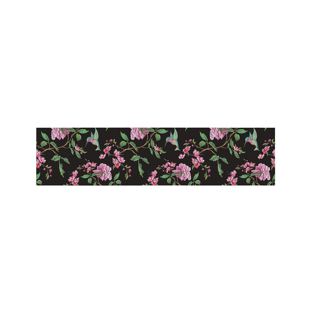 Vintage Floral Hummingbird Print Bed Runner