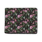 Vintage Floral Hummingbird Print Bifold Wallet